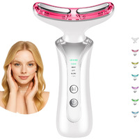 7 In 1 Multifunctional Facial Massager, Red Light Therapy For Face, Beauty Skin Care Tool For Face And Neck, Portable Facial Massager For Wrinkles And Skin Care-White