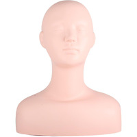 Lwuey Multi Function Makeup Practice Model, Esthetics Soft Mannequin Head With Shoulders Massage Wig Hat Display Silicone Pvc Skin Texture Facial Practicing For Salons Cosmetology School Students