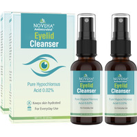 Noveha Eyelid Cleanser | Stye Eye Treatment | Eye Lid Cleaning | Dry Eye Relief | Fast Acting Soothing Eyelid Cleansing Formula | Pure And Gentle Lash Hypochlorous Acid Eyelid Spray (1Oz - 2 Pack)