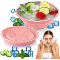 Xangnier Face Bowl For Ice - Collapsible Silicone Facial Ice Bath Bowl For Cold Plunge Therapy, Skin Tightening & Acne Relief - Portable Spa Tool For Home & Travel, Pink