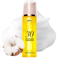 Menokin Cotton Cloud Bubble Cleanser [Bright] Vitamin C For Dull Skin & Dark Spots, Low Ph For Sensitive Skin, Hydrating & Non-Stripping, Gentle Face Wash, Boost Radiance, Korean Skincare 5.07 Fl. Oz