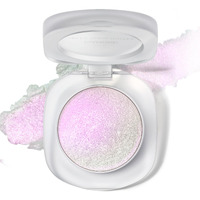 Hosaily Holographic Chameleon Eyeshadow&Highlighter Palette, Color Shift Glitter Iridescent Cream Highlighter, Smooth Long Lasting Sparkling Eye Shadow Pink Mermaid Facial Illuminator Makeup#02