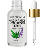 Korean Hyaluronic Acid And Niacinamide Serum For Face Skin Care - Reinforced With Glycerin, Vitamin E - Dark Spot Correcting Glow Serum For Women, Men - Day & Night Facial Moisturizer For Dry Skin