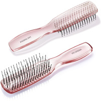 Mr.Green Hair Brush Crystal Scalp Massage Combs Volumizing Hair Styling Fine Tooth Detangling Tool For Long Wet Dry Hair Women Gift (Pink, Small)