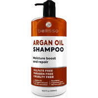 Argan Oil Shampoo - Sulfate Free With No Parabens - Moroccan Botanicals For Women And Men - Professional Moisturizing, Anti Frizz, Hydrating Solution For Dry, Wavy, Curly And Color Treated Hair