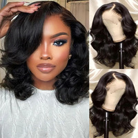 Mootaful Bob Wig Human Hair 13X4 Hd Lace Front Wigs Human Hair Pre Plucked 200% Density Glueless Short Body Wave Bob Wigs For Black Women With Baby Hair 12 Inch