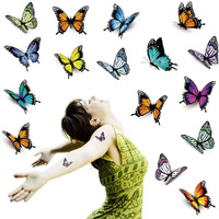 Fanoshon Butterfly Temporary Tattoos 3D Design For Kids Women Adults 16 Sheets, Assorted Fake Butterfly Body Art Stickers Water Transfer For Teen Girls Festival Halloween Party Favors Birthday Gift