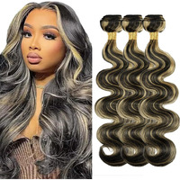 34 34 34 Vinmdonm P1B27 Highlight Human Hair Bundles Honey Blonde Body Wave Human Hair 3 Bundles Unprocessed Virgin Remy Hair Extensions