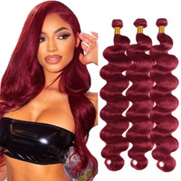 99J Burgundy Human Hair Bundles Burgundy Body Wave 3 Bundles 34 34 34 Inch Brazilian Unprocessed Remy 99J Burgundy Human Hair Bundle