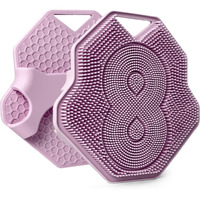 Lintach Silicone Body Scrubber For Women - Gentle Exfoliating Body Scrubber, Ergonomic Silicone Shower Scrubbers, Reusable, Hygienic Skin Friendly Shower Bath Loofah For A Smooth Skin, Purple