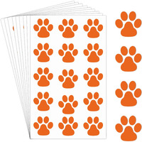 Harloon 20 Sheets 300 Pcs Paw Print Tattoos Temporary Paw Print Face Tattoos Dog Stickers Removable For Cheer Patrol Women Body Arm Foot(Orange)