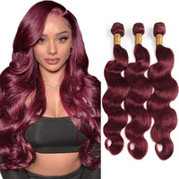 Condescension Bundles Human Hair 26 28 30 Inch Burgundy 99J Body Wave Human Hair Bundles Wine Red Burgundy Unprocessed Quick Weave For Black Women