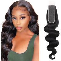 2X6 Hd Lace Closure Human Hair Body Wave 20 Inch 2 By 6 Hd Lace Closure Human Hair Brazilian Virgin Human Hair Pre Plucked With Baby Hair Natural Black