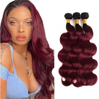 22 24 26 Inch 1B99J Red Bundle Burgundy Body Wave Human Hair Bundles Two Tone Black And Wine Red Bundles Human Hair Ombre 1B99J Body Wave Bundle