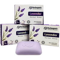 Herboganic Lavender Herbal Soap | Pack Of 3 Of 5Oz Soap Bar | Natural Bar Soap For Face And Body | Hydrating And Nourishing | Suitable For Men And Women