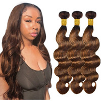 P430 Highlight Brown Bundles Human Hair Body Wave 3 Bundles 16 18 20 Inch Unprocessed Brazilian Virgin Remy Dark Brown Body Wave Bundle Human Hair Extensions