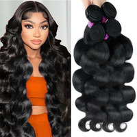 Body Wave Bundles Human Hair 20 22 24 26 Inch 4 Bundles12A Human Hair Bundles100% Unprocessed Brazilian Virgin Hair Quick Weave Extensions Natural Black