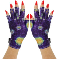 Maniglovz - The Original Upf 50+ Uv Light Protective Nail Gloves | Gel Manicure Gloves And Anti Uv Fingerless Gloves For Women | Can Be Used As Sun Protection Gloves For Driving | Starry Knight
