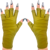 Maniglovz - The Original Upf 50+ Uv Light Protective Nail Gloves | Gel Manicure Gloves And Anti Uv Fingerless Gloves For Women | Can Be Used As Sun Protection Gloves For Driving | Khaki