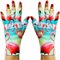 Maniglovz - The Original Upf 50+ Uv Light Protective Nail Gloves | Gel Manicure Gloves And Anti Uv Fingerless Gloves For Women | Can Be Used As Sun Protection Gloves For Driving | Palm Springz Print