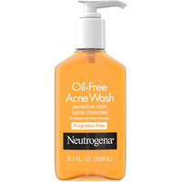 Neutrogena Oil-Free Acne Face Wash, Sensitive Skin Facial Cleanser With 2% Salicylic Acid Acne Treatment, Daily Fragrance Free Face Wash For Acne Prone Skin, 9.1 Fl Oz