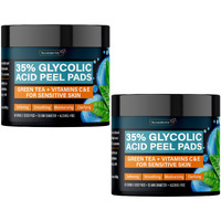 Nuvadermis 35% Glycolic Acid Peel Pads - Exfoliating Facial Resurfacing For Blackheads, Dark Spots, And Acne - Safe For Sensitive Skin - 60 Double-Sided Pads - 2 Pack