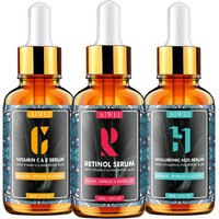 Aiwei Facial Serum Set - Includes Vitamin C, Retinol & Hyaluronic Acid - Improve Skin Texture, Glow & Hydration - Day And Night Face Serums For All Skin Types