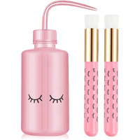 3 Pcs Lash Shampoo Brush Sets With 1Pcs 250 Ml Plastic Satety Lash Tatoo Wash Bottles 2Pcs Nose Blackhead Facial Cleaning Brush For Eyelash Extension Supplies (#Style 3)
