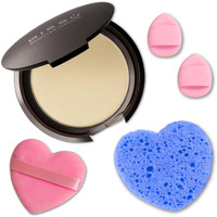 Beetbul Makeup & Exfoliation Kit - Biss   Compact Powder + 1 Medium Velvet Puff + 2 Finger Puffs + 1 Facial Exfoliating Sponge (02 Fresco, One Size)