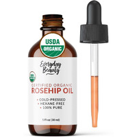 Organic Rosehip Seed Oil | 100% Pure, Cold-Pressed, Unrefined | Usda Certified Organic | Amber Glass Bottle With Glass Dropper | For Face, Skin & Hair - 1 Fl Oz