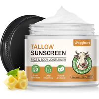 Wagomars Beef Tallow Sunscreen Spf 50 - Organic Mineral Sunscreen With Zinc Oxide - Non-Toxic Natural Sunblock For Face & Body - Water Resistant, Reef Safe, Moisturizing For Dry And Sensitive Skin