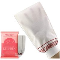 Set Of 2 - Kelebek Premium Exfoliating Mitt | Deep Cleansing Bath Gloves For Women And Man | Natural Turkish Hammam Keesa For Body Scrub & Dead Skin Removal (Medium Texture)