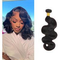 12A Body Wave Bundle Human Hair Extensions 12Inch Brazilian Human Hair Bundle Natural Black Hair Extensions