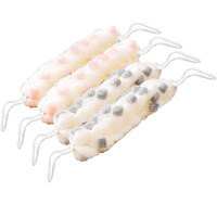 Murri&Murrdi Long Loofah Back Scrubber For Shower, 4 Packs Body Sponge Bath Shower Back Loofah With Rope Handles, Exfoliating Mesh Sponge For Men And Women (B-2Grey+2Pink)