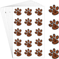 Harloon 20 Sheets 300 Pcs Paw Print Tattoos Temporary Paw Print Face Tattoos Dog Stickers Removable For Cheer Patrol Women Body Arm Foot(Tiger)