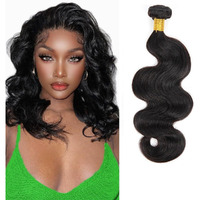 12A Body Wave Bundle Human Hair Extensions 14Inch Brazilian Human Hair Bundle Natural Black Hair Extensions