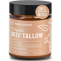 Body Restore Grass Fed Whipped Beef Tallow For Skin, Face, Body, Dry Skin - With Manuka Honey, Jojoba Oil, Birthday Gifts For Women, Men, Travel Essentials, Self Care - Unscented