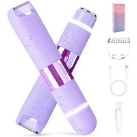 Dermave Bikini Trimmer Razors Shaver For Women,2-In-1 Waterproof Electric Dual Ceramic Head Shaver,Ipx7 Waterproof Rechargeable Lady Trimmer For Face,Body&Intimate Areas (Purple)