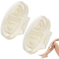 Meridian Pressure Brush Body Relaxation Massage Comb Essential Oil Brush Body Scrubber Bath Body Brushes Spa Massager Device, For Meridian Scalp Full Body Relaxation Massage (2 Pcs) (White)