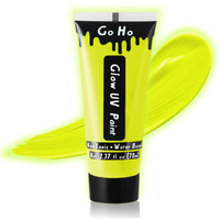 Go Ho Neon Yellow Body Paint Washable(2.37Oz,70Ml),Under Uv Blacklight Neon Face Paint,Water Based Neon Fluorescent Yellow Face Paint For Adults Children Sfx Cosplay Costumes Halloween Makeup