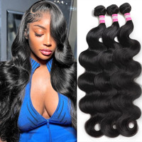 Dmkeep 12A Body Wave Bundles Human Hair 22 24 26 Inch Human Hair 3 Bundles 100% Unprocessed Brazilian Raw Virgin Hair Quick Weave Human Hair Extensions Natural Color