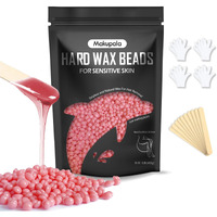 Makupala Wax Beads, 1Lb Unscented Waxing Beads For Sensitive Skin, Coarse Hair Removal, Bikini, Brazilian Waxing, Body, Back, Leg, Underarms, Facial, At Home Refill Natural Wax Beans For Women Men