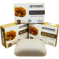 Herboganic Sea Moss Herbal Soap | Pack Of 3 Of 5Oz Soap Bar | Natural Bar Soap For Face And Body | Hydrating And Nourishing | Suitable For Men And Women