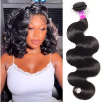 12A Human Hair Bundles 100G Body Wave Bundles Human Hair Extensions 12 Inch Brazilian Virgin Body Wave 1 Piece Deal Unprocessed Brazilian Quick Weave Extensions Natural Black