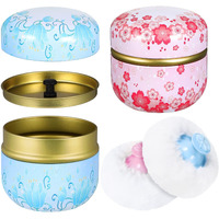 Zopeal Powder Case Puff Kit Powder Puff Case For Body Cosmetic Container Dusting Soft For Baby And Women Travel Home Face Body Box(4 Pcs)
