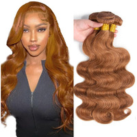 #30 Brown Bundles Human Hair Body Wave Bundles 20 22 24 Inch 3 Bundle Unprocessed Brazilian Virgin Hair Light Brown Body Wave Human Hair Extensions 50 Gram Per Bundle