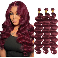 Burgundy Bundles Human Hair Body Wave Bundles 16 18 20 Inch 99J Wine Red Body Wave Bundle Human Hair Extensions Double Weft Unprocessed Brazilian Virgin Hair 3 Bundle 50 Grams Per Bundle