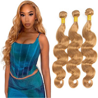 12 14 16 Inch Honey Blonde Bundles Human Hair Color 27 Bundles Blonde Human Hair Body Wave Bundles Real Unprocessed Human Hair For Women