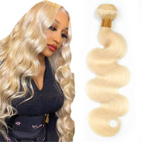 613 Body Wave Bundle Honey Blonde Human Hair Bundles Brazilian 100% Unprocessed Virgin Extensions Double Weft Bundle 14 Inch