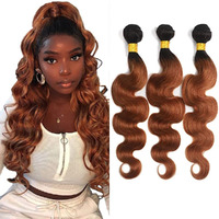 Brown Human Hair Bundles 1B30 Ombre Bundles Brown Body Bundle Human Hair 18 20 22 Inch Unprocessed Brazilian Remy Hair Extensions Dark Brown Bundle Daily Wear Deals